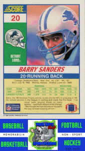 1990 Score 100 Hottest #5 Barry Sanders M/F NM