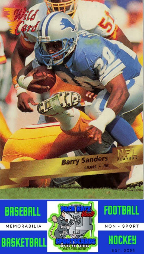 1993 Wild Card #124 Barry Sanders M/F 1000 Stripe NM