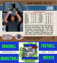 Load image into Gallery viewer, 1990 Pro Set #1b Barry Sanders M/F NM