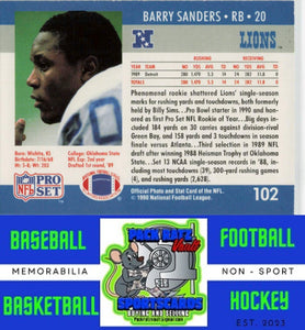 1990 Pro Set FACT Cincinnati #102 Barry Sanders M/F NM