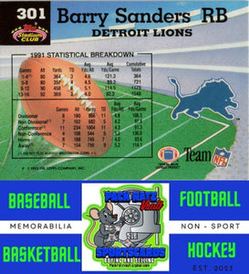 1992 Stadium Club #301 Barry Sanders M/F NM