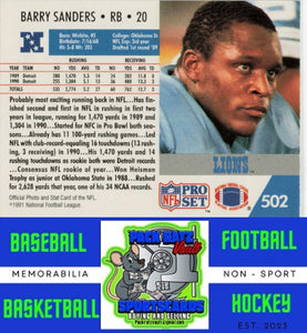 1991 Pro Set #502 Barry Sanders M/F NM