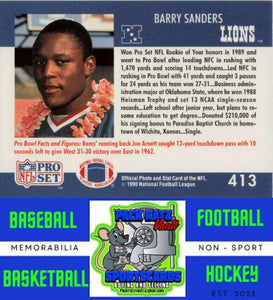 1990 Pro Set #413 Barry Sanders M/F NM