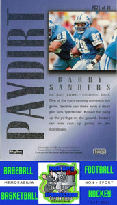 1995 SkyBox Premium #PD23 Barry Sanders M/F Paydirt Purple NM