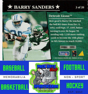 1995 Summit #3 Barry Sanders M/F Backfield Stars NM