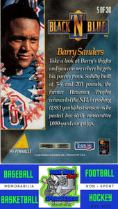 1995 Pinnacle #5 Barry Sanders M/F Black 'N Blue NM