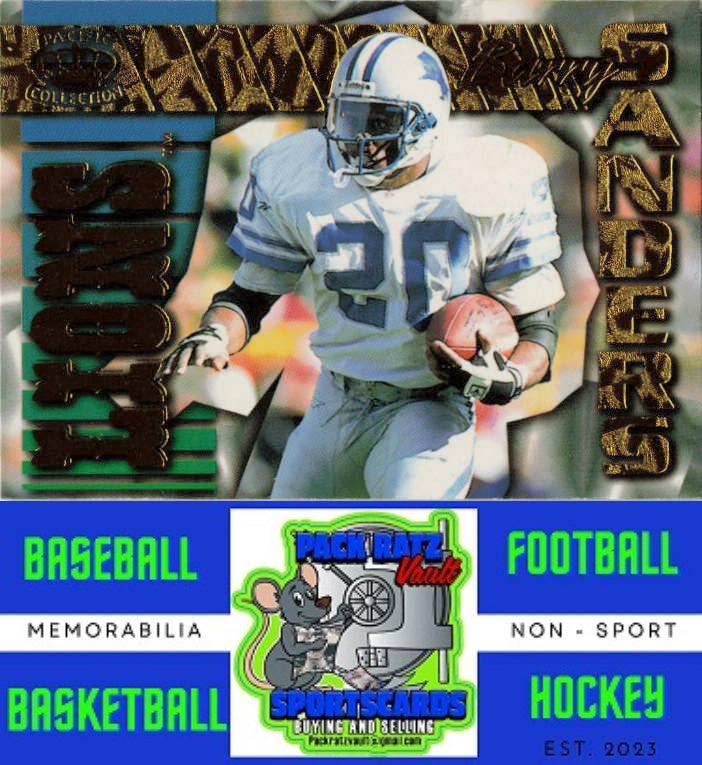 1996 Pacific Dynagon #GC-11 Barry Sanders M/F Gems of the Crown NM