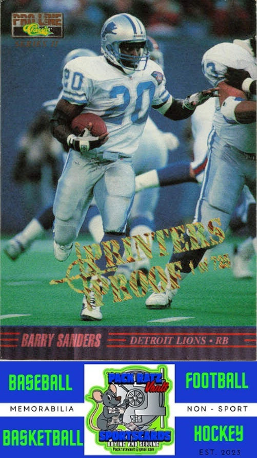 1995 Pro Line Series II #II-14 Barry Sanders M/F Printer's Proofs NM