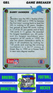 1991 Upper Deck #GB1 Barry Sanders M/F Game Breaker Holograms NM