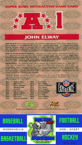 1996 Classic NFL Experience #A1 John Elway Super Bowl Game NM