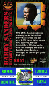 1996 Pacific Invincible #SM57 Barry Sanders Smash-Mouth NM