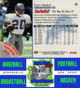 1996 Fleer Shell FACT #75 Barry Sanders NM