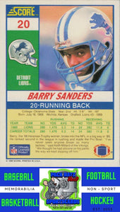 1990 Score 100 Hottest #5 Barry Sanders NM