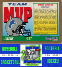 Load image into Gallery viewer, 1991 Score #637 Barry Sanders NM