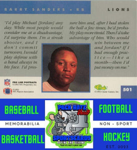 1993 Pro Line Portraits #501 Barry Sanders NM