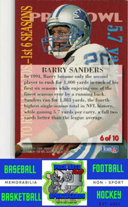 1995 Ultra #6 Barry Sanders Achievements NM