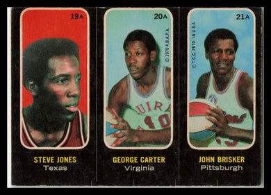 1971 Topps #19A-20A-21A Steve Jones / George Carter / John Brisker SP Trios Stickers VG