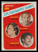 Load image into Gallery viewer, 1971 Topps #148 Zelmo Beaty / Billy Paultz / Roger Brown LL ABA VG