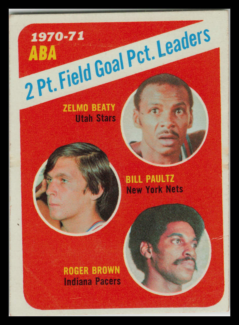 1971 Topps #148 Zelmo Beaty / Billy Paultz / Roger Brown LL ABA VG