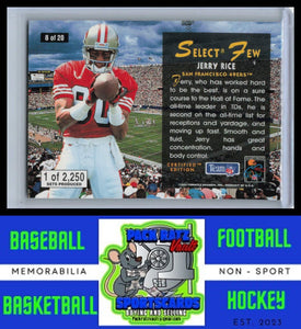 1995 Select Certified #8 Jerry Rice Select Few NM