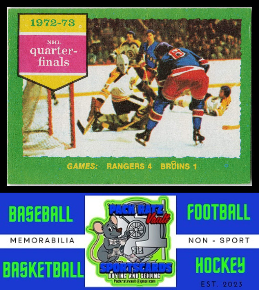 1973 Topps #194 1972-73 NHL Quarter-Finals (Series D) VG/EX