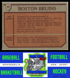 1973 Topps #93 Boston Bruins Team TC VG/EX