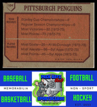 Load image into Gallery viewer, 1973 Topps #104 Pittsburgh Penguins Team TC VG/EX