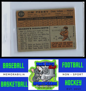 1960 Topps #324 Jim Perry VG