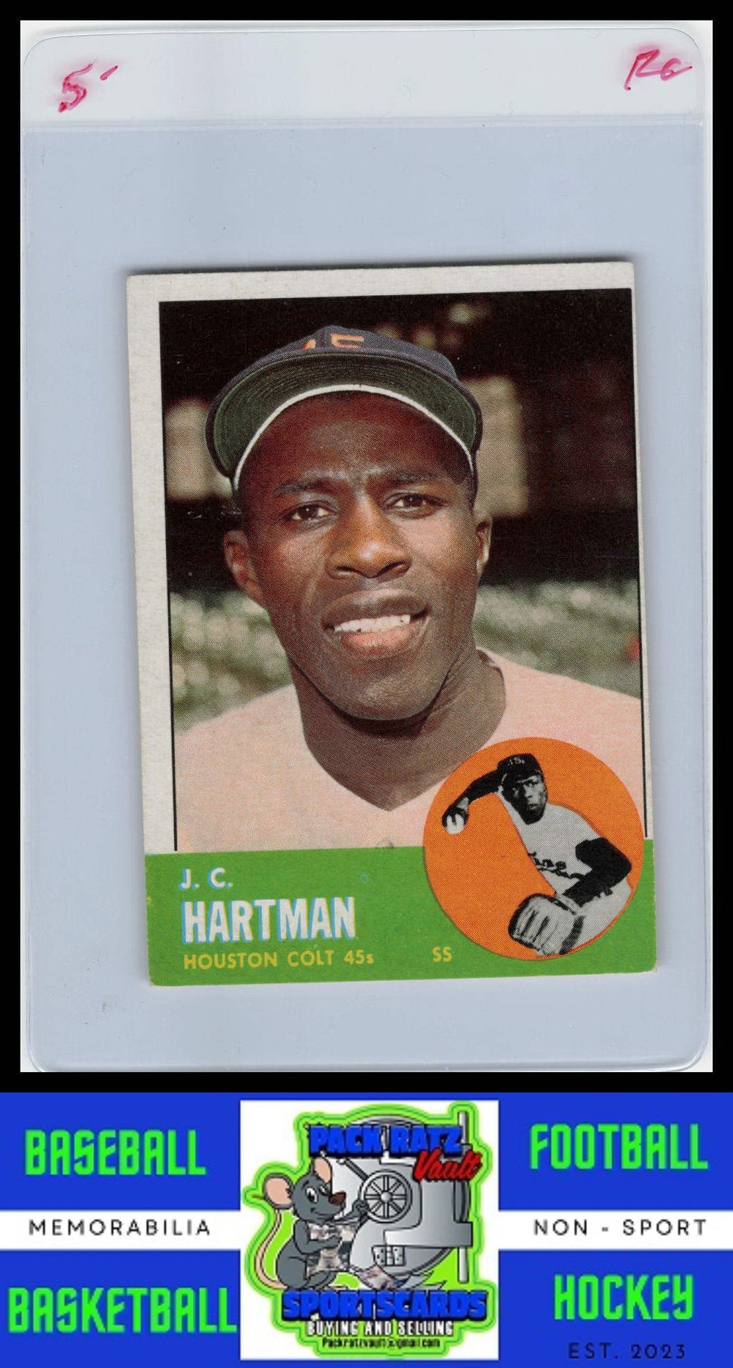 1963 Topps #442 J.C. Hartman VG