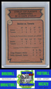 1974 Topps #211 Quarterfinals (Bruins vs. Maple Leafs) VG