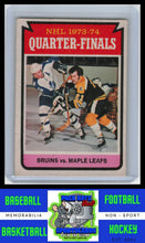 Load image into Gallery viewer, 1974 Topps #211 Quarterfinals (Bruins vs. Maple Leafs) VG