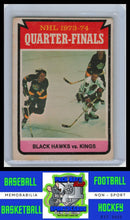 Load image into Gallery viewer, 1974 Topps #212 Quarterfinals (Blackhawks vs. Kings) VG