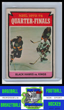 Load image into Gallery viewer, 1974 Topps #212 Quarterfinals (Blackhawks vs. Kings) VG