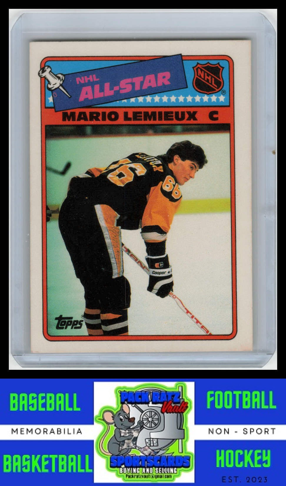 1988 Topps #2 Mario Lemieux Sticker Inserts VG