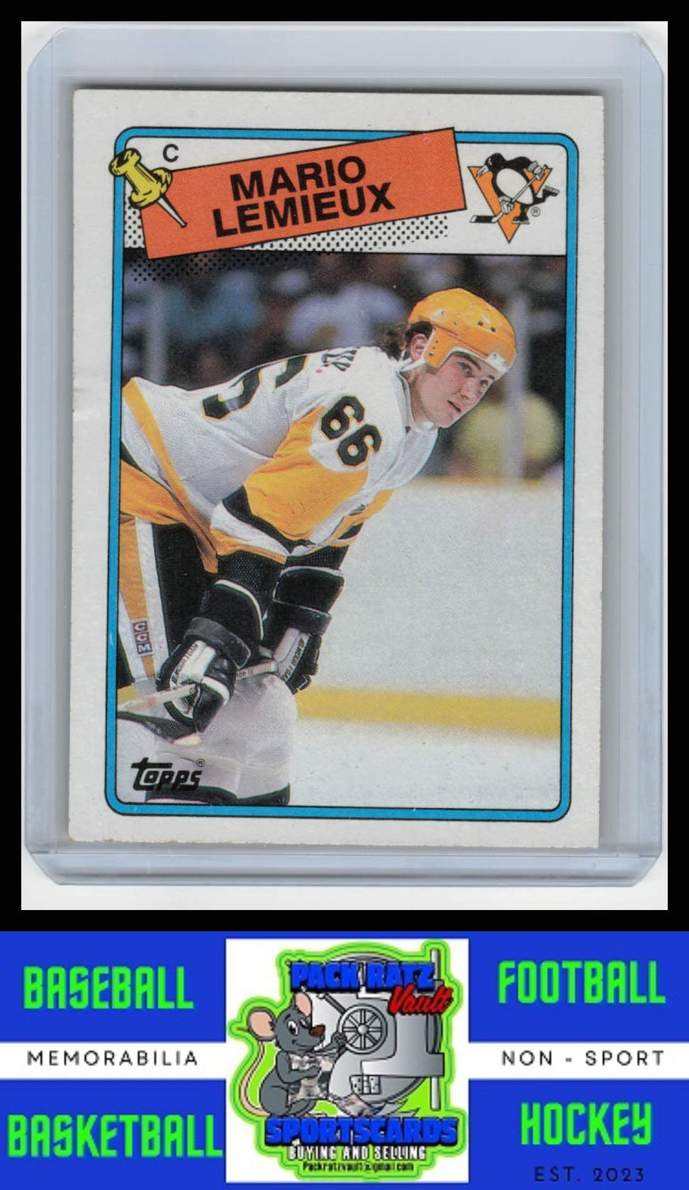 1988 Topps #1 Mario Lemieux VG