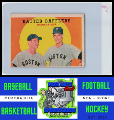 1959 Topps #346 Batter Bafflers (Tom Brewer / Dave Sisler) CPC VG