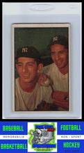 Load image into Gallery viewer, 1953 Bowman Color #93 Billy Martin / Phil Rizzuto CPC VG / Crease Upper left