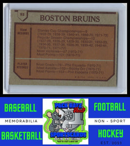 1973 Topps #93 Boston Bruins Team TC VG