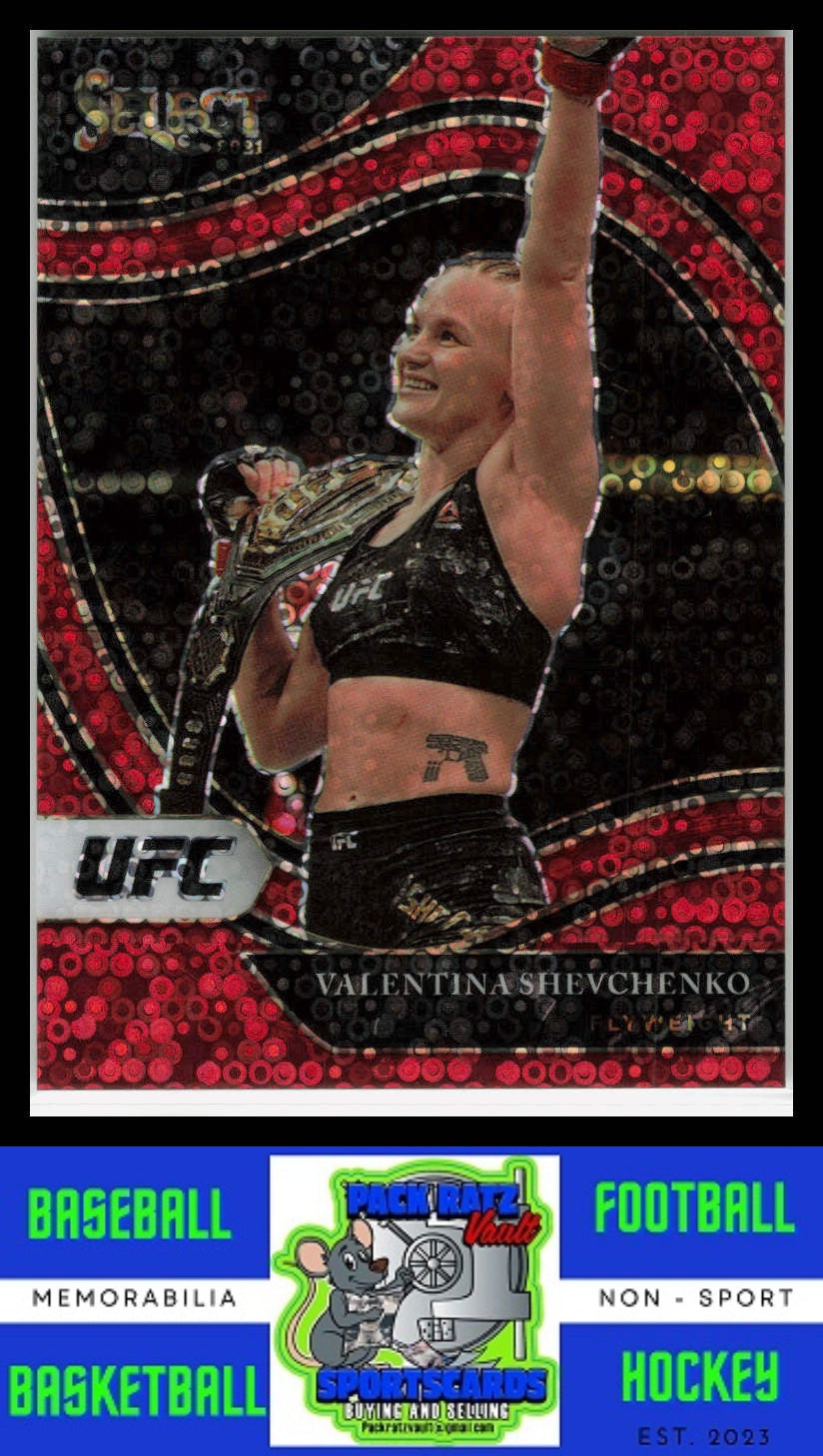 2021 Panini Select UFC #281 Valentina Shevchenko Octagonside Red Disco Prizm 021/199 NM