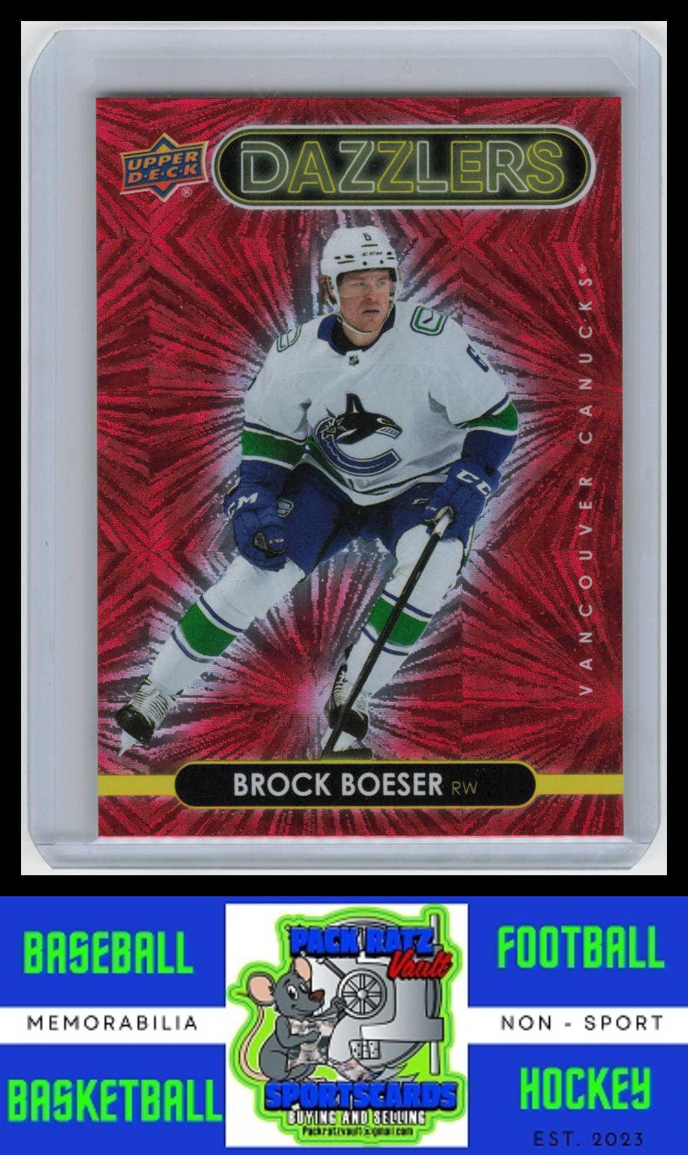 2021 Upper Deck #DZ-43 Brock Boeser Dazzlers Red NM