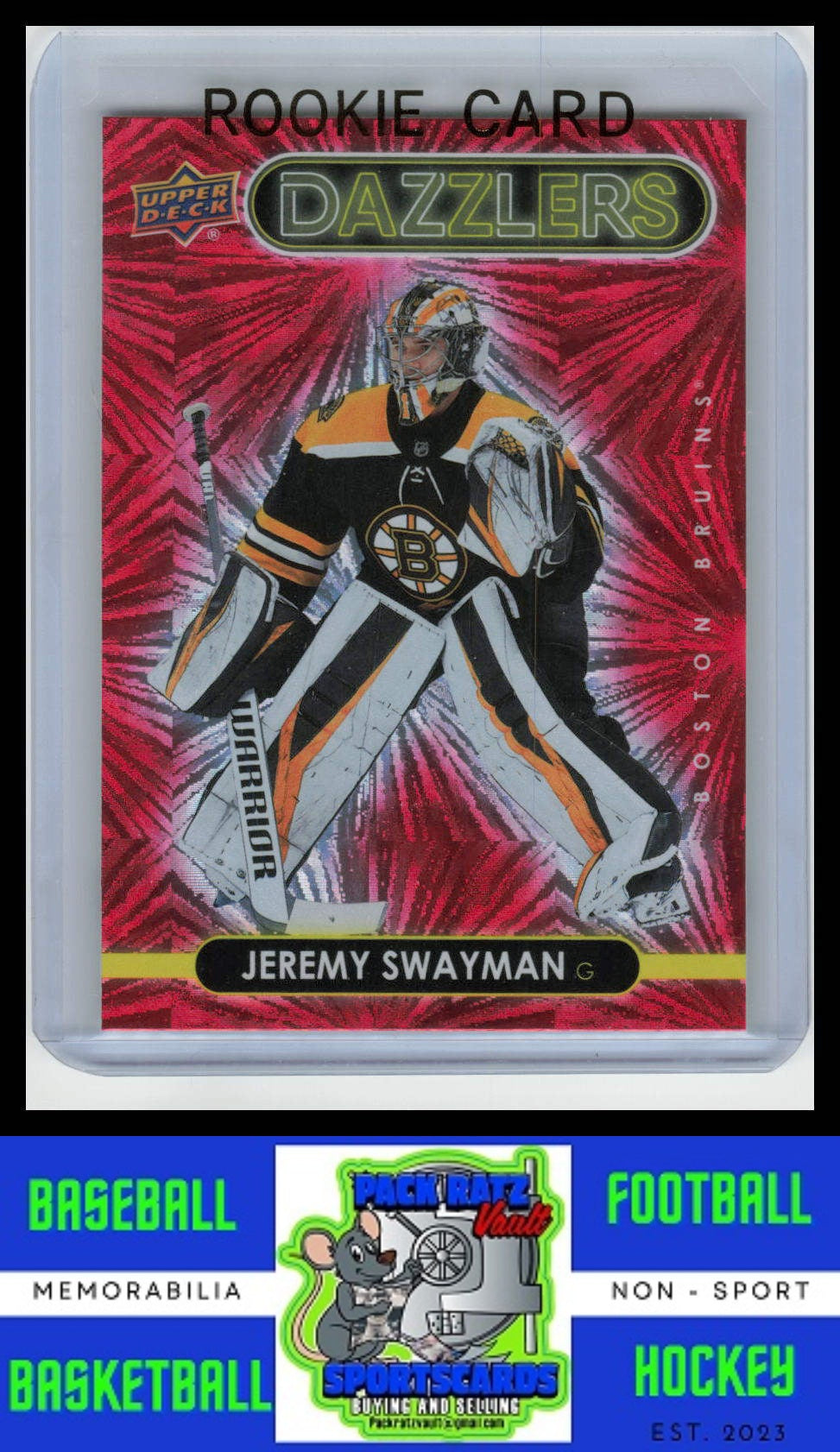 2021 Upper Deck #DZ-4 Jeremy Swayman Dazzlers Pink NM