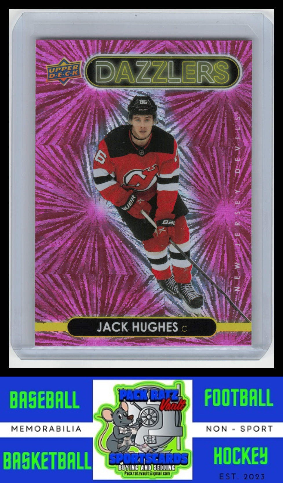 2021 Upper Deck #DZ-28 Jack Hughes Dazzlers Orange NM