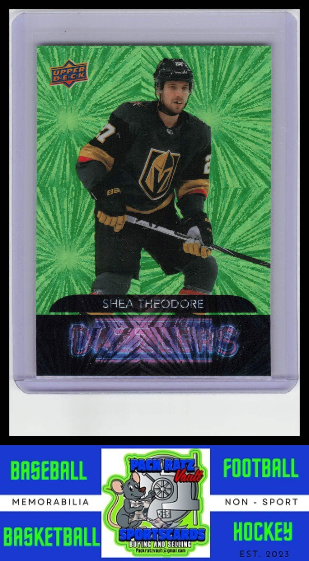 2020 Upper Deck #DZ-98 Shea Theodore Dazzlers Green NM