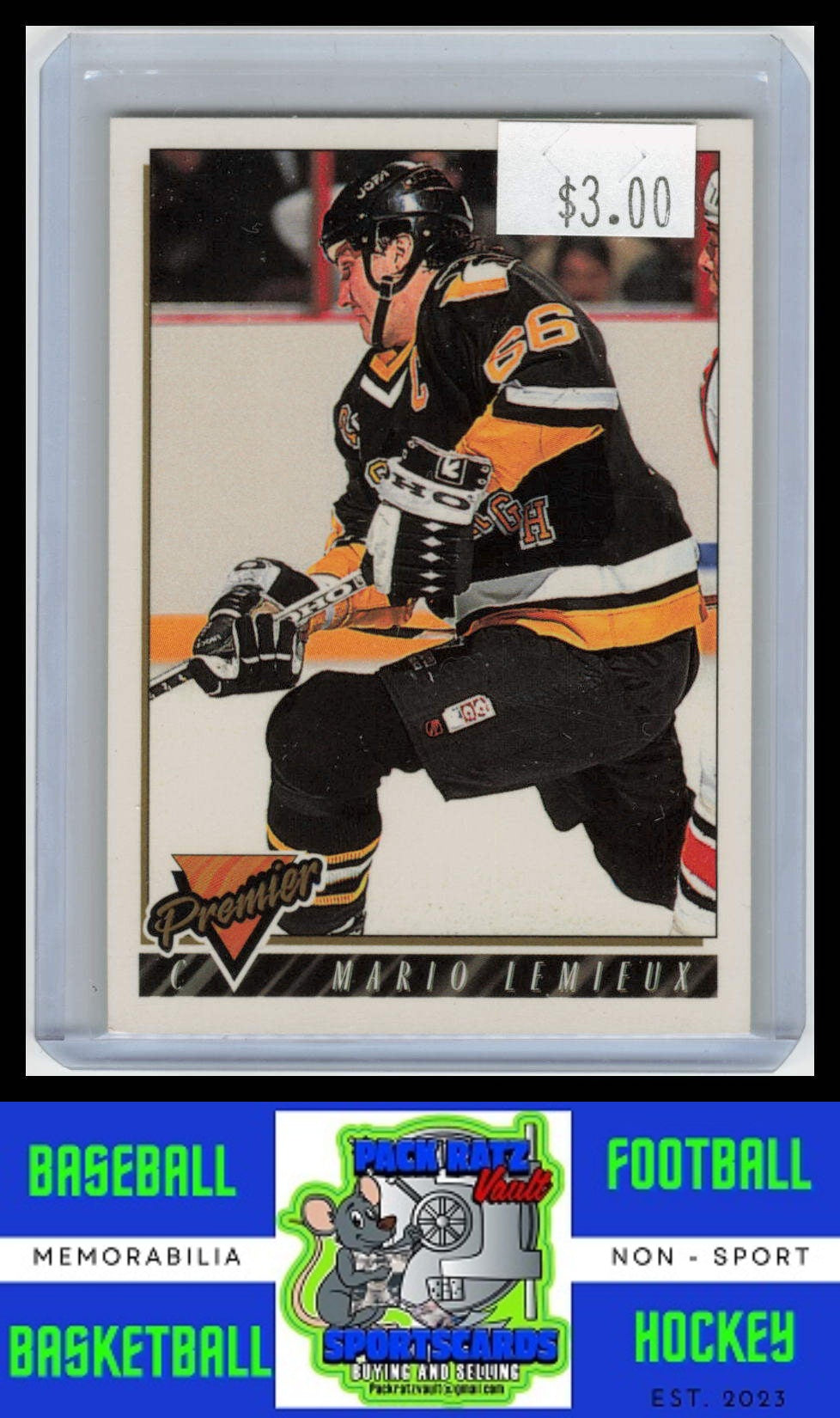 1993 Topps Premier #220 Mario Lemieux Gold NM