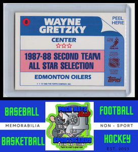 1988 Topps #8 Wayne Gretzky Sticker Inserts NM