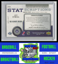 Load image into Gallery viewer, 2006 Upper Deck #ST-JO Jeff O&#39;Neill 14/41 Stat Scriptions NM