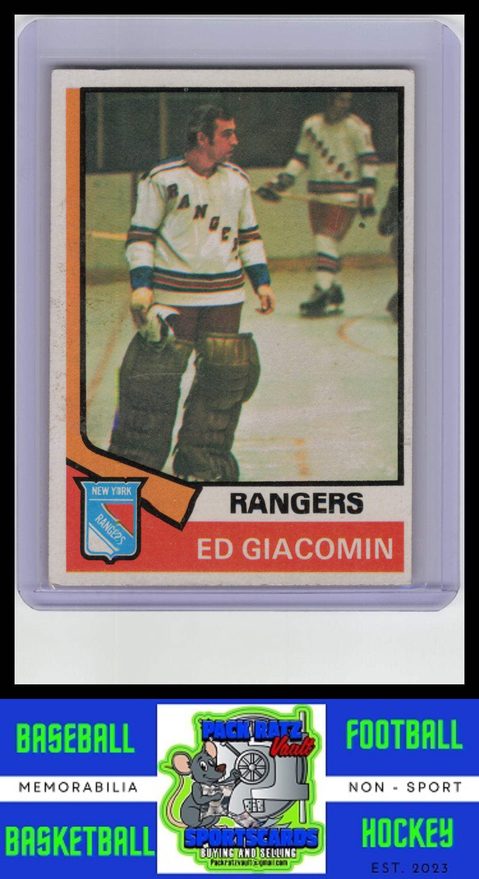 1974 Topps #160 Ed Giacomin VG