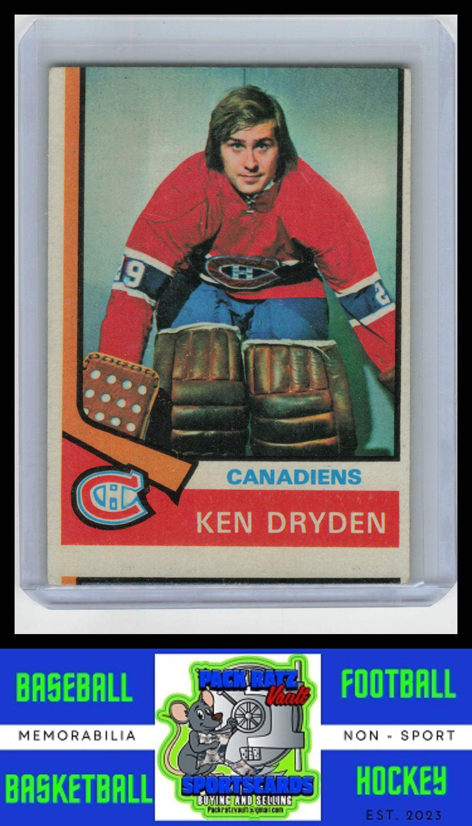 1974 Topps #155 Ken Dryden VG/OC/Miscut