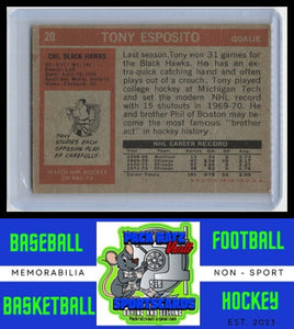 1972 Topps #20 Tony Esposito EX+