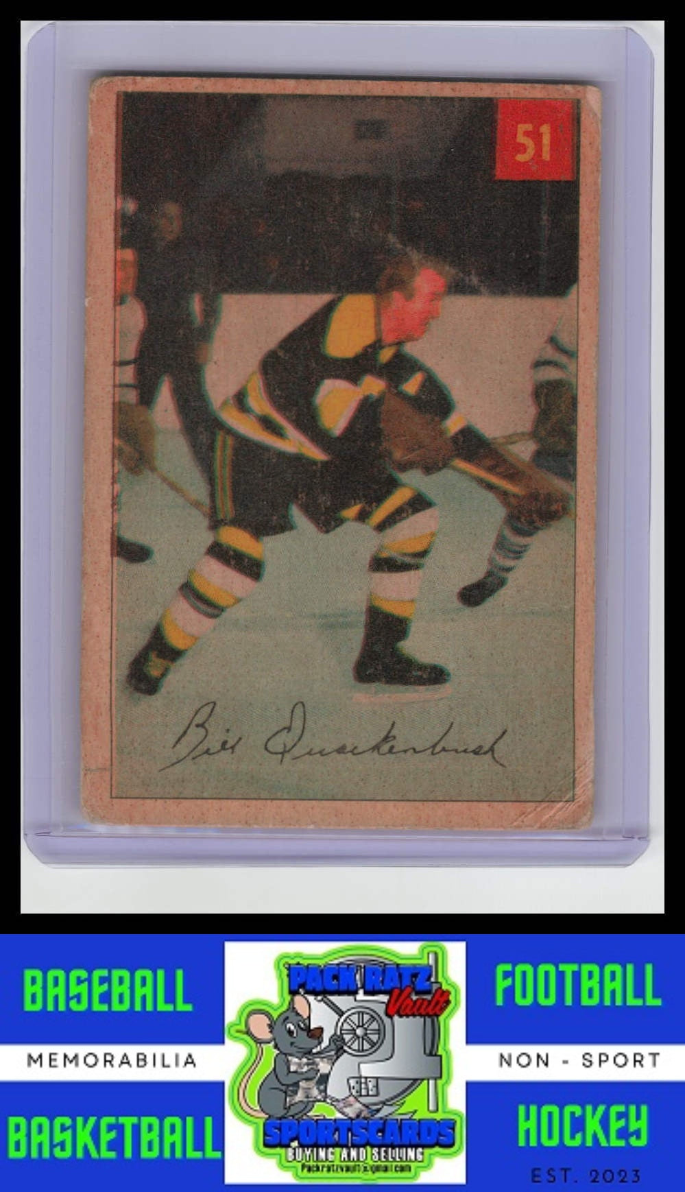 1954 Parkhurst #51 Bill Quackenbush SGC 51 poor